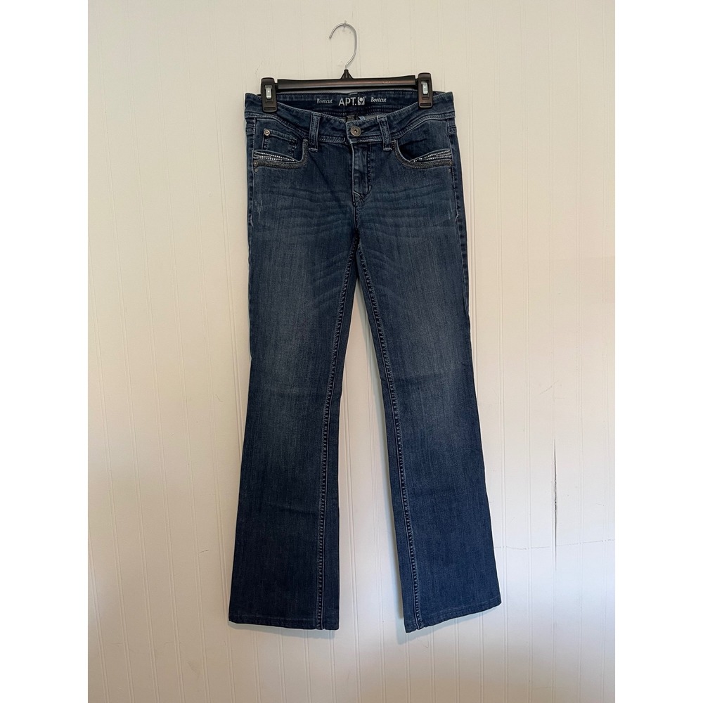 Apt. 9 Modern Bootcut Jeans Womens 4 Dark Wash Rhinestone Embellished Denim
